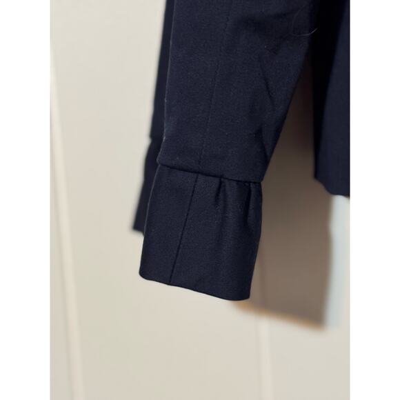 Crown & Ivy · XL · Cotton Blend · Ruffle Collar Swing Jacket · Navy Blue - Picture 8 of 8